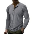 thumbnail image 1 of pstuiky camisas de manga larga para hombre, Camiseta básica informal de manga larga de color liso para hombre salir tops l, 1 of 5