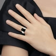 thumbnail image 7 of Stainless Steel Black Glass Size 9 Ring, 7 of 7