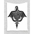 thumbnail image 1 of Eagle Tapestry, Traditional Motif Heraldic Design Inspirations Monotone Medieval Crest Bird, Wall Hanging for Bedroom Living Room Dorm Decor, 40W X 60L Inches, Black and White, by Ambesonne, 1 of 2
