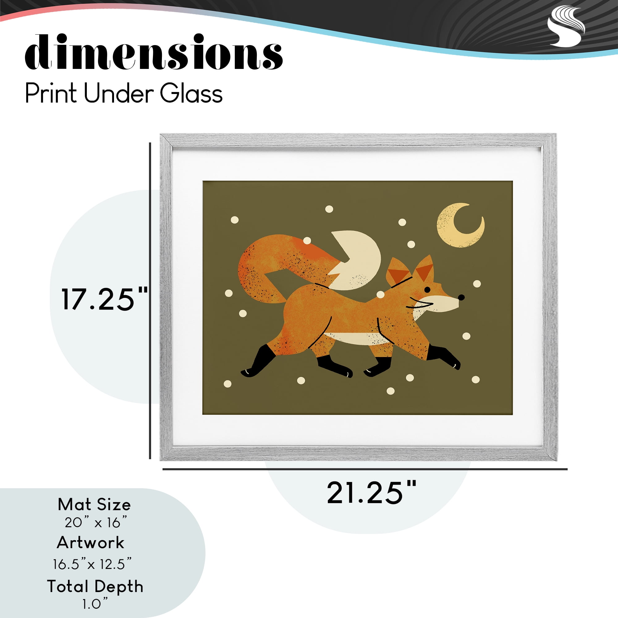 Stupell Industries Wandering Winter Fox Gray Framed Print Under Glass, design by Renea L. Thull