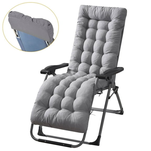 Buytoshop 67"Lx 22"W Chaise Lounger Cushion, Recliner Rocking Chair Sofa Mat Deck Chair Cushion, Grey
