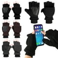 thumbnail image 6 of Women Men Thicken Driving Cycling Warm Convertible Touch Screen Gloves Sport Mittens Fingerless Gloves COFFEE L, 6 of 8