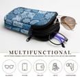 thumbnail image 5 of SEANATIVE Portable Sunglasses Case Neoprene Eyeglasses Pouch with Zipper, Dual Compartment Glasee Pouch Protective Eyewear Case Multifunctional Glasses Bag, Paisley Flower Patchwork Print Blue, 5 of 7
