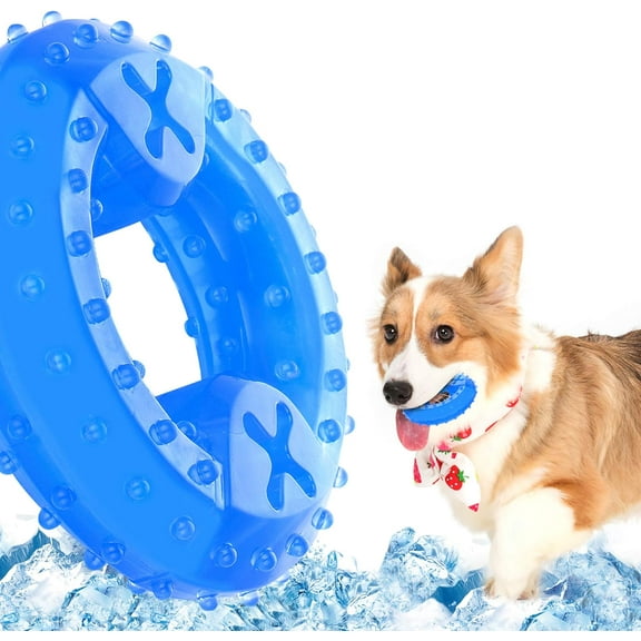 Pet Teether Cooling Chew Toy for Dogs Teething Toy for Puppies, Fit with Treats for More Fun (Chewing Ring)
