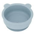 thumbnail image 1 of Tazón de silicona de grado alimenticio para bebés, con forma de oso de dibujos animados, con ventosa, color gris y azul., 1 of 14