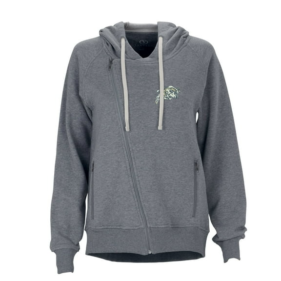 Women's Charcoal Navy Midshipmen Fleece Moto Jacket