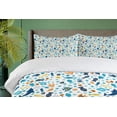 thumbnail image 4 of Ambesonne Fish Duvet Cover Set, Dolphin Star Jellyfish Shells, 2-Calking, Dark Sky Blue Marigold, 4 of 7
