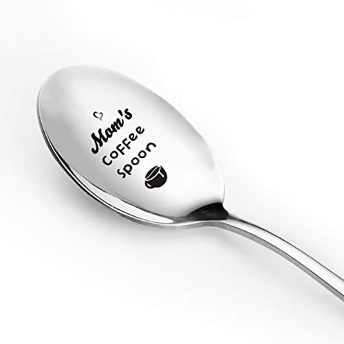 Best Mom Gifts for Mothers Day/Birthday/Christmas Funny Coffee Spoon Engraved for Coffee Lover Women Moms Coffee Spoon Mom Gifts from Daughter Son 