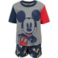 thumbnail image 3 of Disney Mickey Mouse Little Boys French Terry Graphic T-Shirt & Shorts Blue/Grey 7-8, 3 of 5