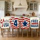 thumbnail image 1 of YiJuHui Independence Day Chair Covers Set of 4, Patriotic Chair Back Covers for Dining Room, Kitchen, Party Decor, Memorial Day 4th of July Decorations, Chair Slipcovers for Home Holiday Party, 1 of 6