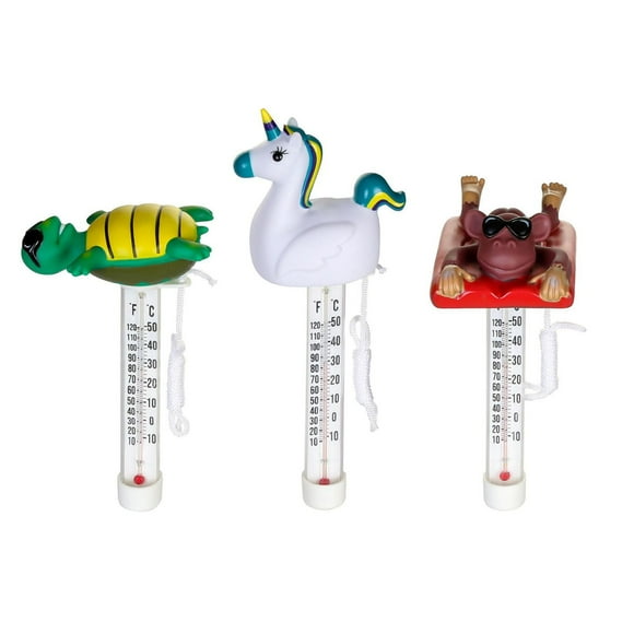 Mainstays Character Thermometers for Pools and Spas - Monkey, Turtle, and Unicorn - Analog
