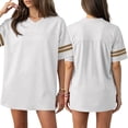 thumbnail image 3 of Football Jerseys for Unisex Classic Blank V Neck T-Shirts Men Women Sport Casual Workout Tops Plain Fitness Athletic Shirts Khaki S, 3 of 8