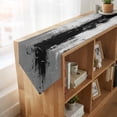 thumbnail image 4 of Black Cement Gray Table Runner Linen Burlap Table Runner 90 Inches Long Modern Abstract Art Black Dresser Scarves for Kitchen Island Coffee Dining Room Party Wedding Banquet Holiday Decor 13"x90", 4 of 8