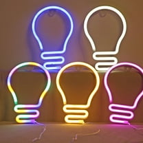 PTOOTP 1 Set Yellow LED Neon Light Bulb Shape Night Lamp for Table Decor, Energy Efficient Decorative Lighting