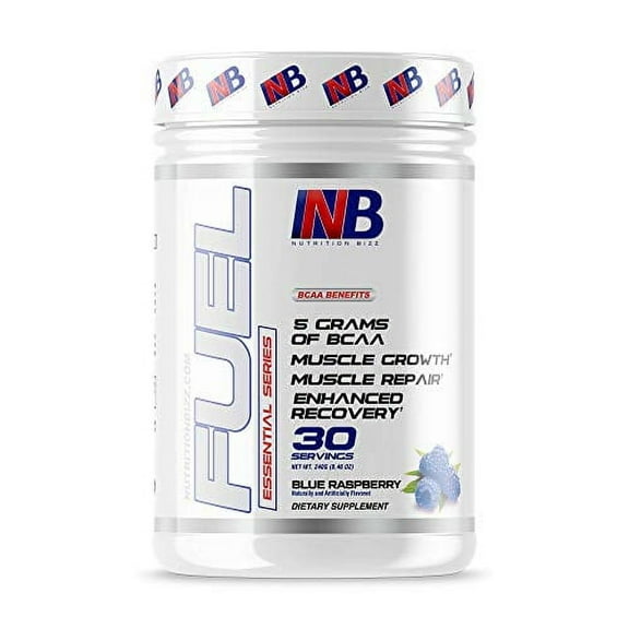 NutritionBizz BCAA Powder, 5 Grams of BCAAs Amino Acids, Post Workout Recovery Drink for Muscle Building, Recovery, and Endurance, 30 Servings (Blue Raspberry)