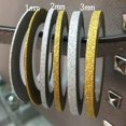 thumbnail image 3 of 1 Roll Nail Art Glitter Gold Manicure tools Nail Silver Stripping Line Ribbon Stripes Decor Tools Nail Sticker, 3 of 5