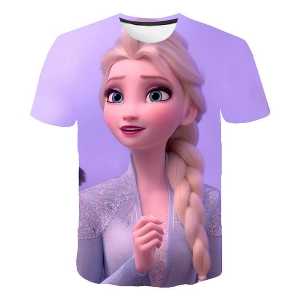 Nueva ropa de Elsa Frozen para ninos camisetas de Disney camisetas de dibujos animados para ninos camisetas de moda Kawaii de Anime trajes para ninos y ninas camiseta 7T Gao Jinjia LED