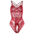 thumbnail image 6 of BONIXOOM Matching Pajamas For Couples Womens Pajamas Sleepwear None Sleeveless Solid Jumpsuit Wine S, 6 of 7