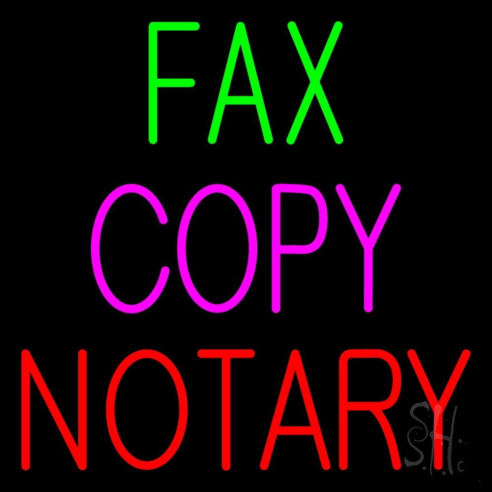 New Fax Copy Notary Open Neon Light Sign 24"x20" Lamp Poster Real Glass 