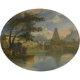 thumbnail image 2 of Sir Charles D'Oyly 24x20 Black Ornate Framed Double Matted Museum Art Print Titled: View of Thanjavur, India, with the Brihadeeswarar Temple, 2 of 5