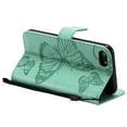 thumbnail image 5 of iPhone SE Case 2022/2020, iPhone 7/ 8 Wallet case, Allytech Pretty Retro Embossed Butterfly Flower Design PU Leather Book Style Wallet Flip Case Cover for Apple iPhone SE 2022/2020 - Green, 5 of 6