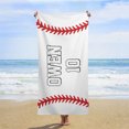 thumbnail image 1 of White Custom Name Baseball 10th Boy Beach Towel, 1 of 4