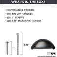 thumbnail image 2 of Ilyapa Oil Rubbed Bronze Kitchen Cabinet Pulls - 3 inch Hole Center Bin Cup Drawer Handles - 10 Pack of Kitchen Cabinet Hardware, 2 of 8