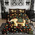 thumbnail image 2 of Manfei Aniaml Elephant Full Size Comforter Sets 3-Piece,Bohemian Flowers Bedding Comforter Set,1 Comforter and 2 Pillowcases,Reversible, 2 of 6
