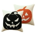 thumbnail image 1 of Halloween Pumpkin Flower Pillow Headwear Embroidered With Pumpkin Face 45x45cm (3 Styles Not Including Core), 1 of 3