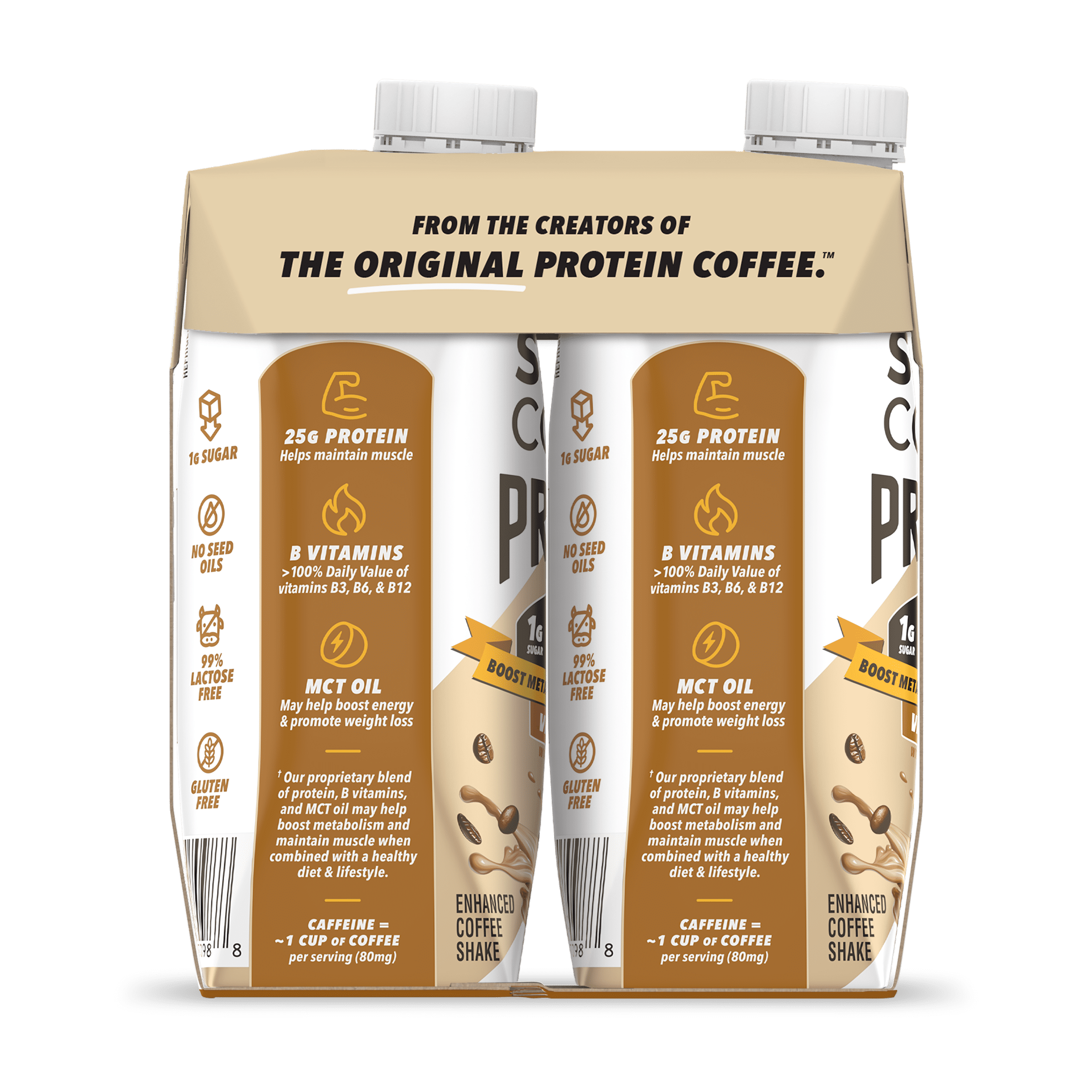 Super Coffee Protein+ Vanilla Iced Coffee Drink, 11 fl oz, 4 pack, 25g Protein Liquid