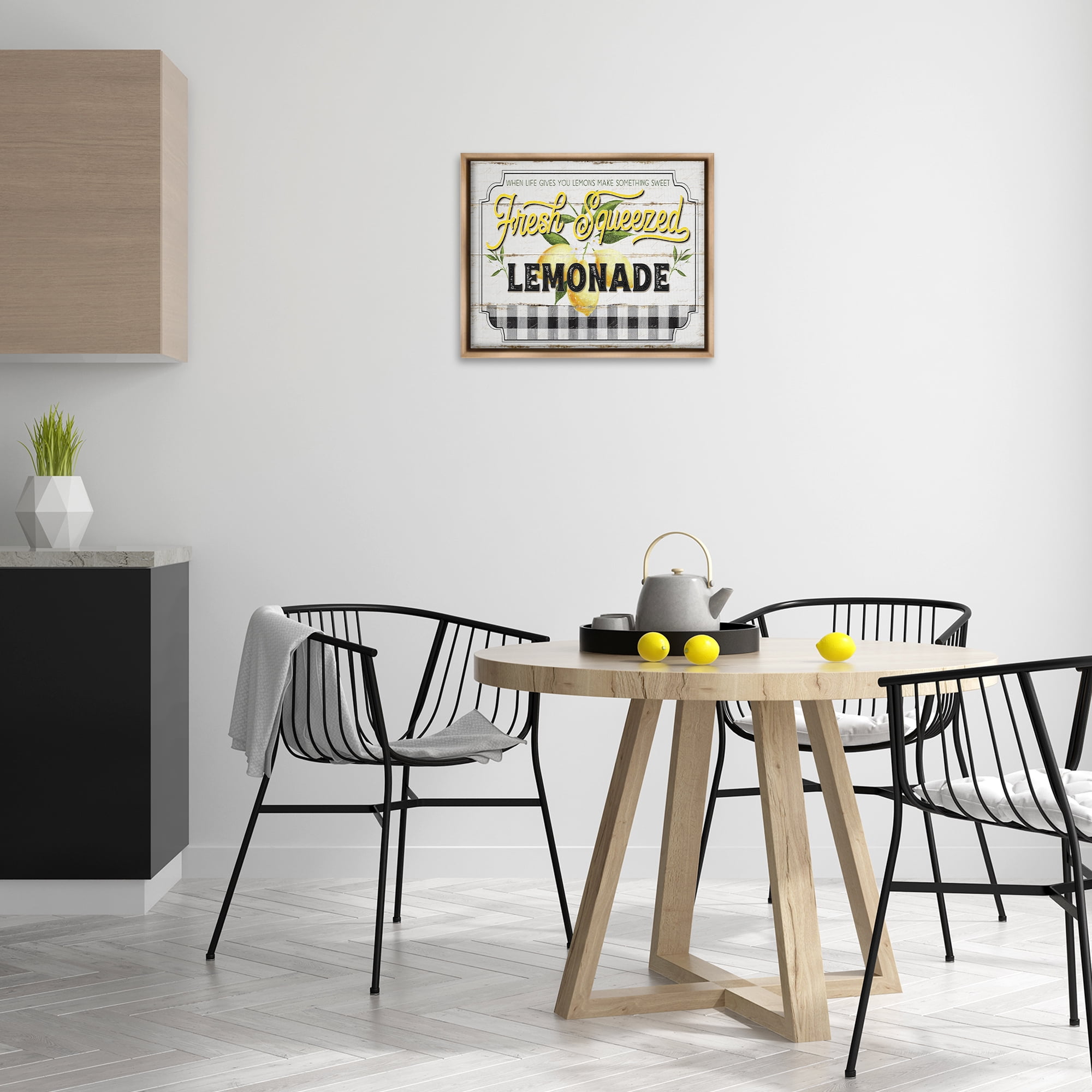 Stupell Industries Charming Rustic Lemonade Typography Painting Brown Floater Framed Canvas Art Print Wall Art, 21 x 17
