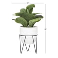 thumbnail image 3 of DecMode 19" Artificial Pilea Plant in Realistic Leaves and Metal Stand and White Pot, 3 of 9