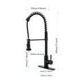 thumbnail image 2 of Izzovium Spring Kitchen Faucet with Pull-Out Sprayer, Stainless Steel Single Handle Single Hole Sink Faucet, 360° Swivel Spout, Matte Black, 2 of 2