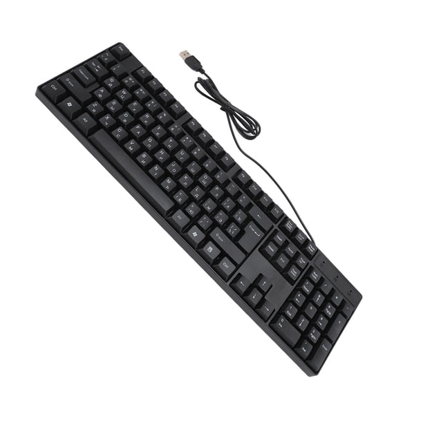 Teclado USB Con Cable Para Idiomas Minoritarios Ruso, Español, Francés, Inglés, 104 Teclas, Cable De 1,5 M, Diseño Ergonómico, Rendimiento Estable, Plug And Play Para