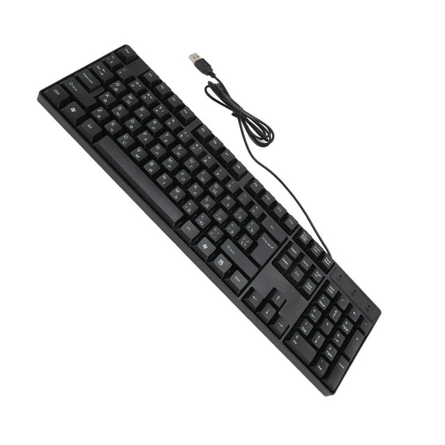 104 Key Computer Keyboard, Russian, Spanish, French Keyboard, 4.9ft Cable USB Wired Small Language Gaming Keyboard, for PC Laptops