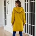 thumbnail image 6 of Women Plus Size Solid Color Zip Up Hoodies Long Sleeve Tunic Sweatshirt Long Hoodie Jacket with Pockets Drawstring Hood Long Winter W arm Coats for Women Soft Hoodies Athletic Jacket, 6 of 9