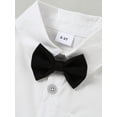 thumbnail image 6 of CARETOO Toddler Baby Boy Clothes Suit 2-7T Formal Dress Shirt Bowtie Velvet Waistcoat Pants 4PCS, 6 of 19