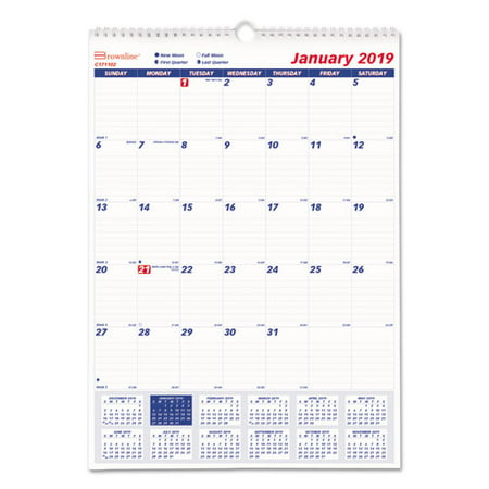 One Month Per Page Twin Wirebound Wall Calendar, 12 x 17,