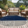 thumbnail image 4 of Round Rug 6Ft Washable Non-Slip, Navy Blue Striped Circle Area Rugs for Living Room Bedroom, Farmhouse Stripes Modern Abstract Art Indoor Floor Mats Carpet Runner for Home Decor Aesthetic, 4 of 8