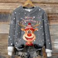 thumbnail image 5 of Festive Print Cozy Flannel Pullover Sweater For Casual Long Sleeve Crewneck Holiday Top Soft Warm Winter Knitwear, 5 of 5
