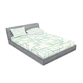 thumbnail image 2 of Ambesonne Geometric Fitted Sheet & Pillow Sham Set, Future Town Design, Full, Mint Green Royal Blue, 2 of 2