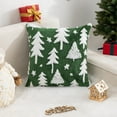 thumbnail image 3 of Christmas Pillow Cover, Holiday Cushion Cover, Snowflake Velvet Christmas Tree Cushion Border, Soft Plush Fabric, Hidden Zipper, Easy Care, Festive Red Green Decorative Throw Pillow Case, 3 of 7