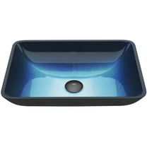 VIGO Donatello Turquoise Blue Glass 18 in. L x 13 in. W x 4 in. H Rectangular Vessel Bathroom Sink