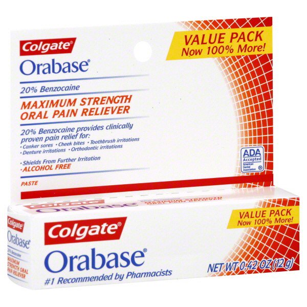 Colgate Orabase Maximum Strength Oral Pain Reliver Toothpaste, 0.42 Oz