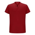 thumbnail image 5 of T Shirts for Men Short Sleeve V Neck Basic Red Shirts Summer T Shirts for Men, 5 of 5