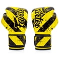 thumbnail image 4 of Fairtex BGV14 Muay Thai Boxing Microfibre Gloves for Men, Women, Kids | MMA Gloves, Kickboxing, Gym, Workout | Premium Quality, Light Weight & Shock Absorbent Boxing Gloves- (Yellow Grunge Art/12oz), 4 of 5