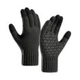 thumbnail image 2 of Men Gloves Winter Fleece Reinforced Knitted Wool Cycling Screen Gloves, 2 of 3