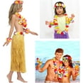 thumbnail image 6 of 14 Pack Hula Skirt Costume Kit for Hawaii Luau Party, 2-Person Set Dancing Hula with 32in Grass Skirt, Hawaiian Lei, Hibiscus Hair Clip, Pineapple Sunglasses for Adults, 6 of 7