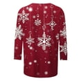 thumbnail image 5 of VKOYWKM Womens Merry Christmas T Shirts 3/4 Length Sleeve Womens Tops Christmas Snowflake Graphic T Shirts Casual Crew Neck Funny Family Party Tunic Top, 5 of 5