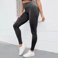 thumbnail image 2 of UngA Women Ribbed Knit Sports Yoga Leggings, Seamless High Waist Tummy Control Skinny Pants Scrunch Butt Lift Workout Leggings for Women Grey,L, 2 of 7